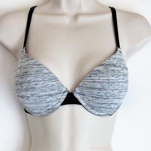 PINK Victoria's Secret Bra 32D Heather Gray Wear Everywhere Push Up U/W Padded
